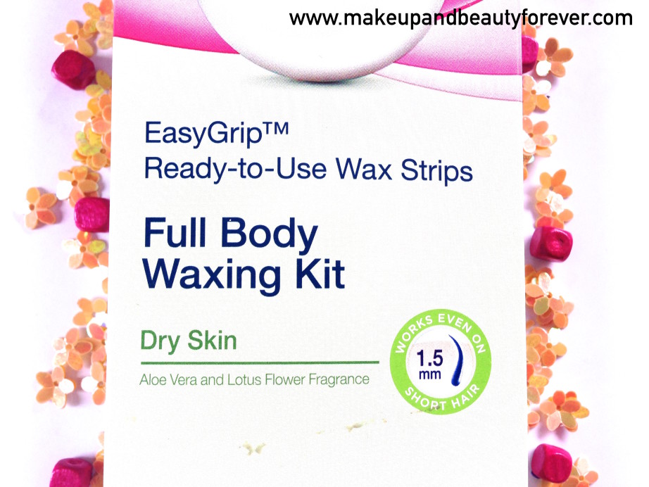 Veet Easy Grip Ready-to-Use Wax Strips Full Body Waxing Kit for Dry Skin with Aloe vera and lotus flower Review At home waxing