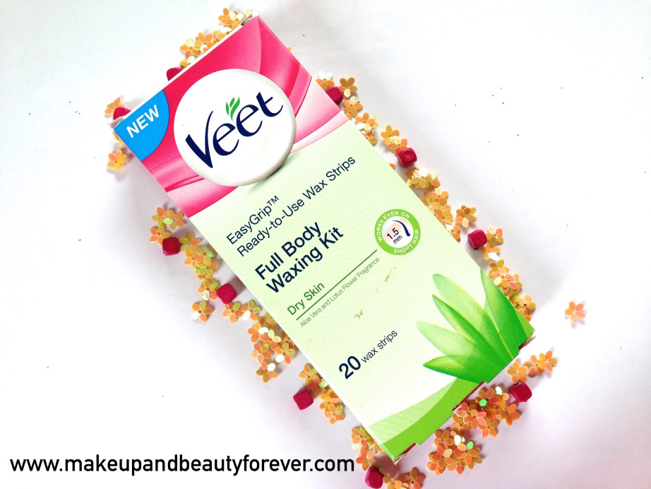 Veet Easy Grip Ready-to-Use Wax Strips Full Body Waxing Kit for Dry Skin with Aloe vera and lotus flower Review India