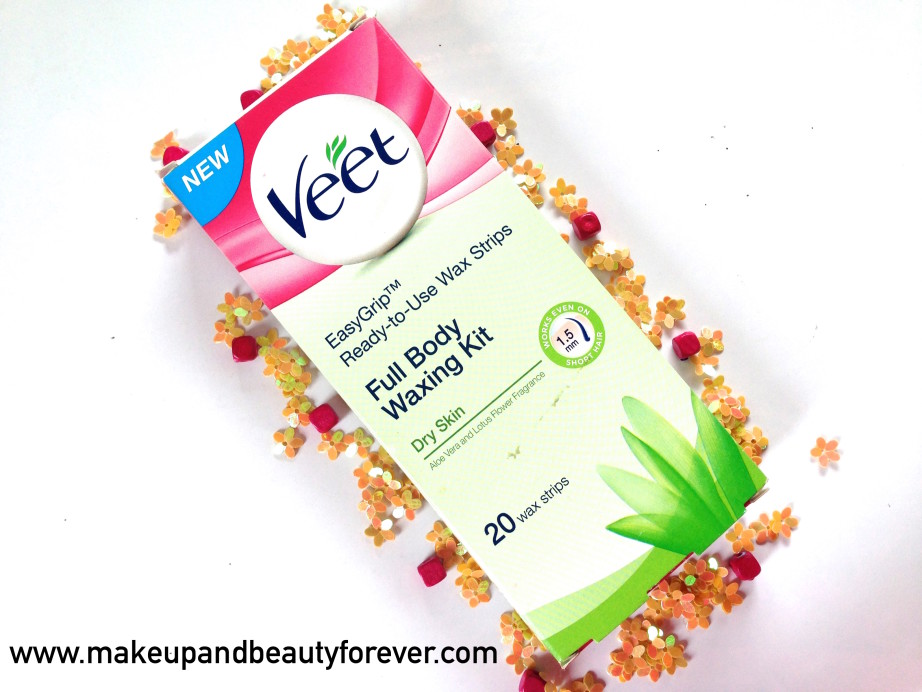Veet Easy Grip Ready-to-Use Wax Strips Full Body Waxing Kit for Dry Skin with Aloe vera and lotus flower Review MBF India