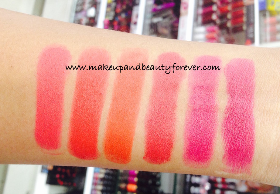 All Lakme Absolute Lip Pout Matte Lipstick Review Shades Swatches Victorian Rose Starlet Red Tangerine Touch