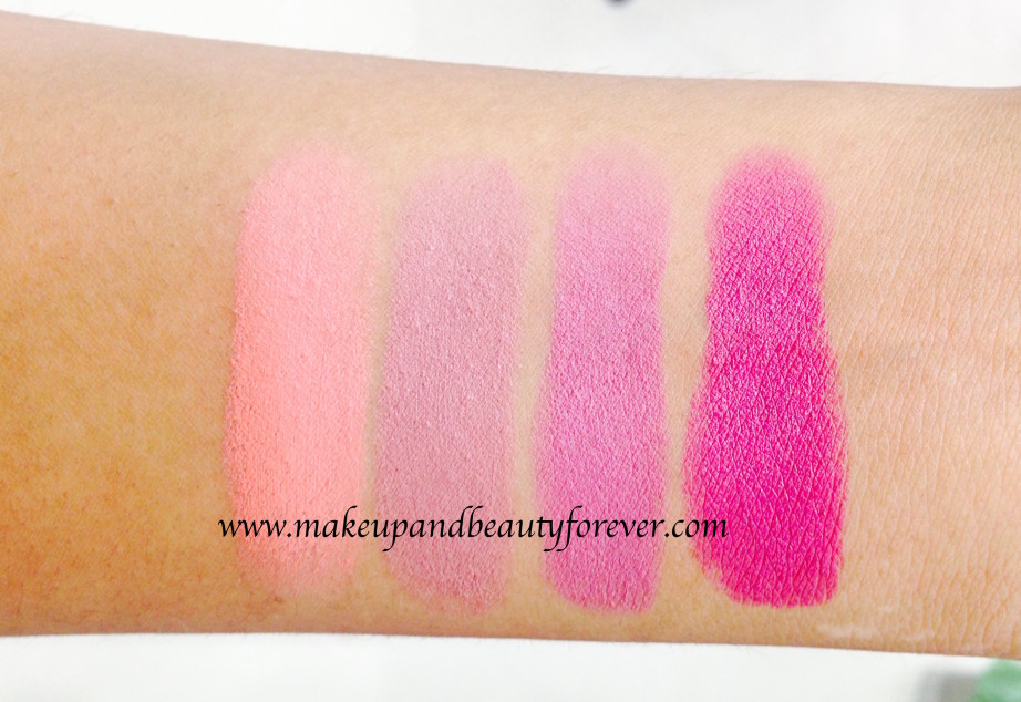 All Maybelline Color Show Matte Lipstick Review Shades Swatches Price India M303 Peach Personality M304 Mysterious Mocha M401 Lively Violet M402 Madly Magenta