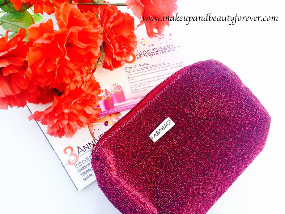 Fab Bag September 2015 3rd Anniversary Special Beauty Blog