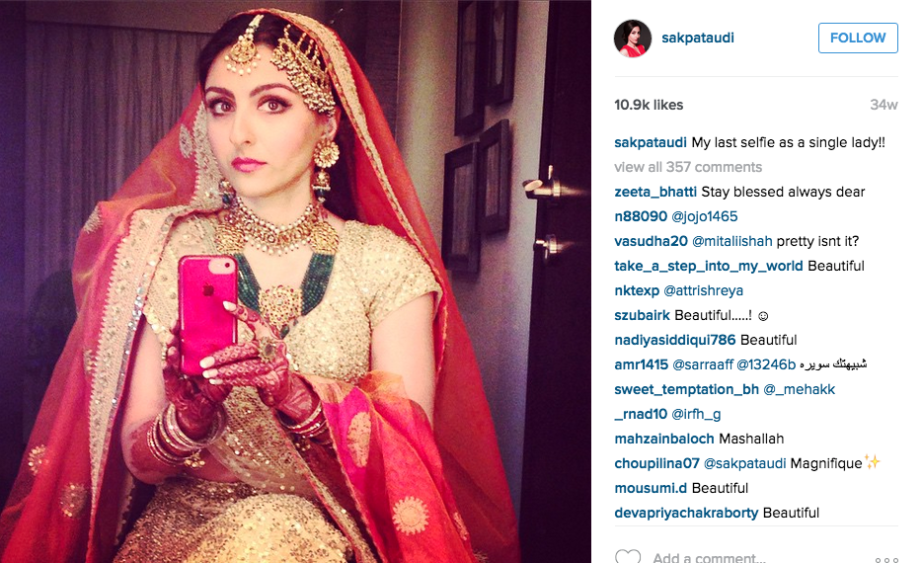 Soha Ali Khan Last selfie as a single lady before wedding with Kunal Kemmu