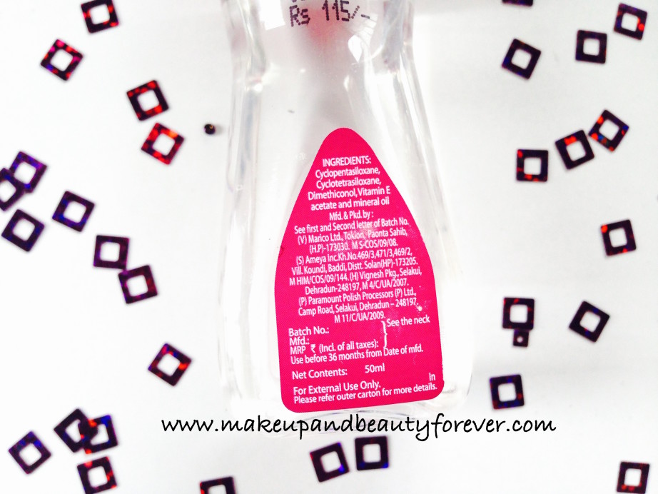 Livon Silky Potion Detangling Hair Fluid Review ingredients silicones