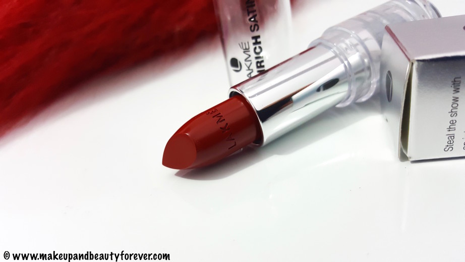 Lakme R352 Enrich Satin Lipstick Review Swatches FOTD MBF Indian Makeup Blog