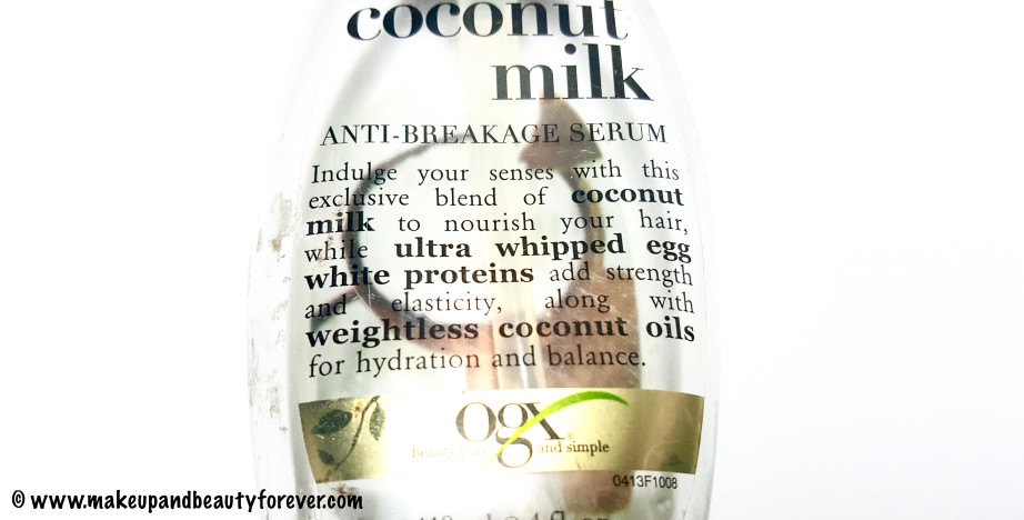 Organix Nourishing Coconut Milk Anti Breakage Serum Review Make up and Beauty Forever MBF