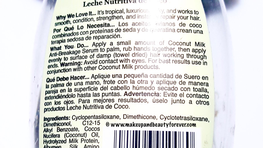 Organix Nourishing Coconut Milk Anti Breakage Serum Review dry damaged hair