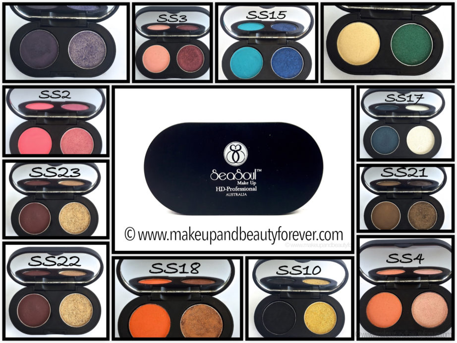 All SeaSoul Makeup HD Eyeshadow Palette shades review swatches price buy online