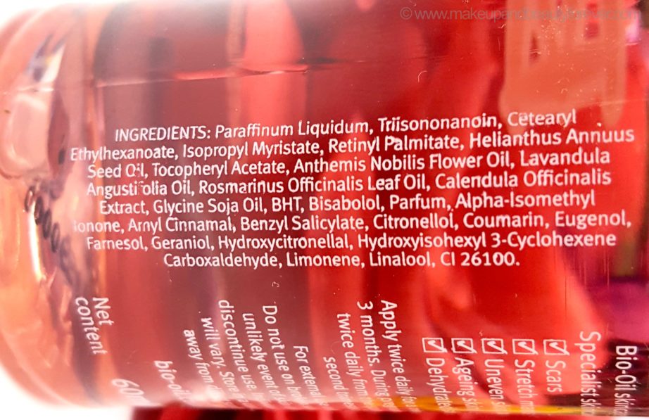 Bio Oil Multiuse Skincare Oil Review Ingredients
