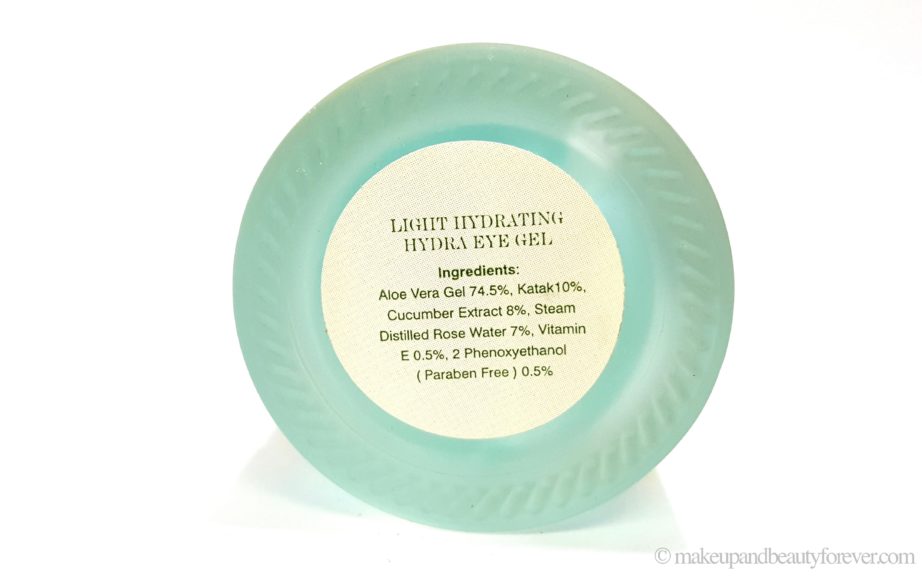 Forest Essentials Light Hydrating Hydra Eye Gel Review Ingredients