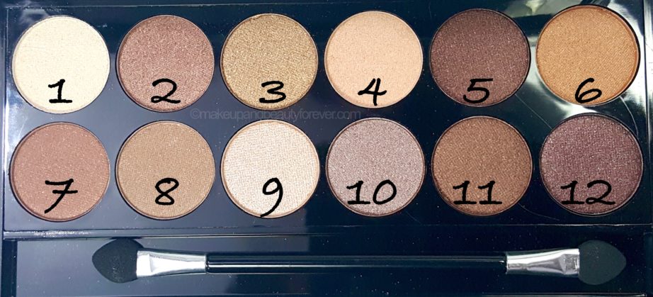 MUA Heaven and Earth Palette Review Swatches shade numbers