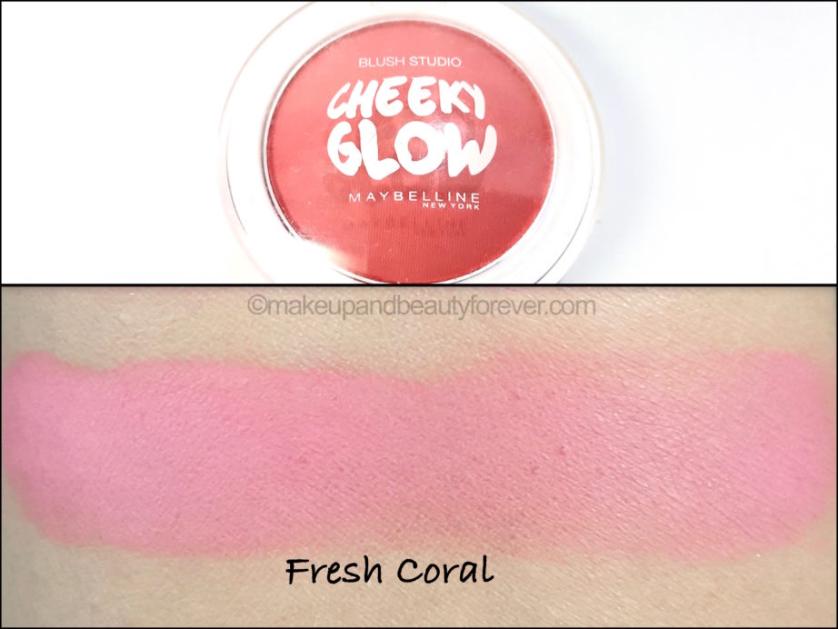 Maybelline Cheeky Glow Blush Fresh Coral Review swatches