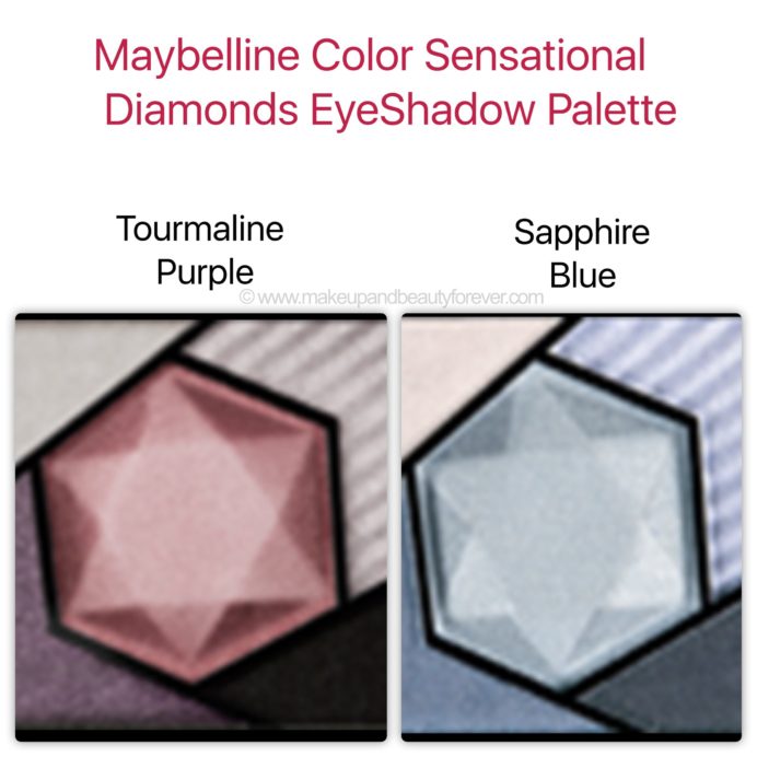 Maybelline Color Sensational EyeShadow Tourmaline Purple Sapphire Blue Swatches