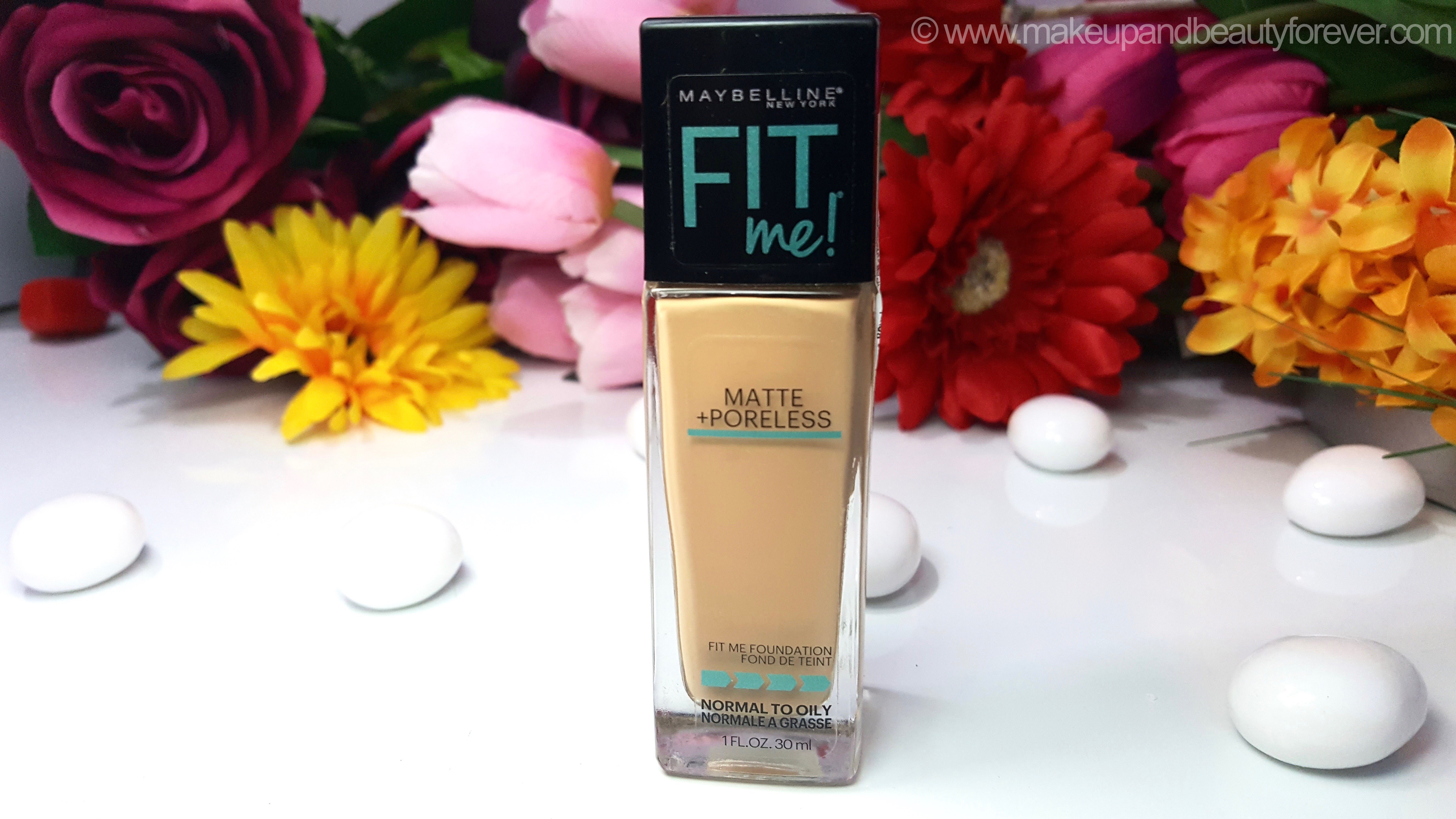 Maybelline Fit Me Matte Poreless Foundation Review Shades Swatches