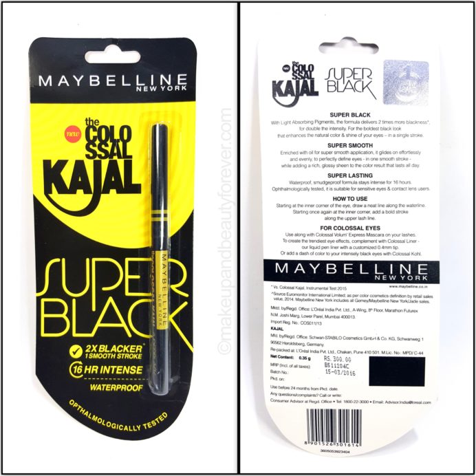 Maybelline Super Black Colossal Kajal Review
