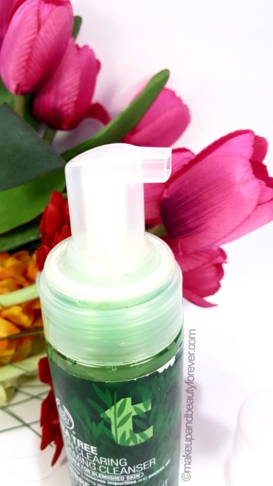 The Body Shop Tea Tree Skin Clearing Foaming Cleanser Review beauty blog