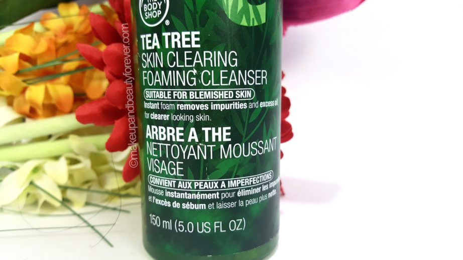 The Body Shop Tea Tree Skin Clearing Foaming Cleanser Review oily skin