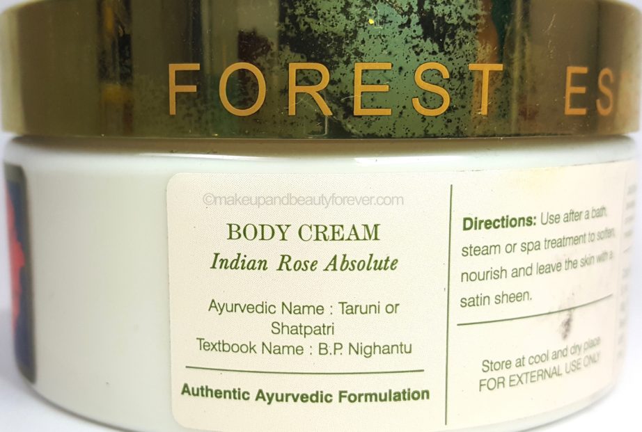Forest Essentials Velvet Silk Body Cream Indian Rose Absolute Review taruni shatpatri