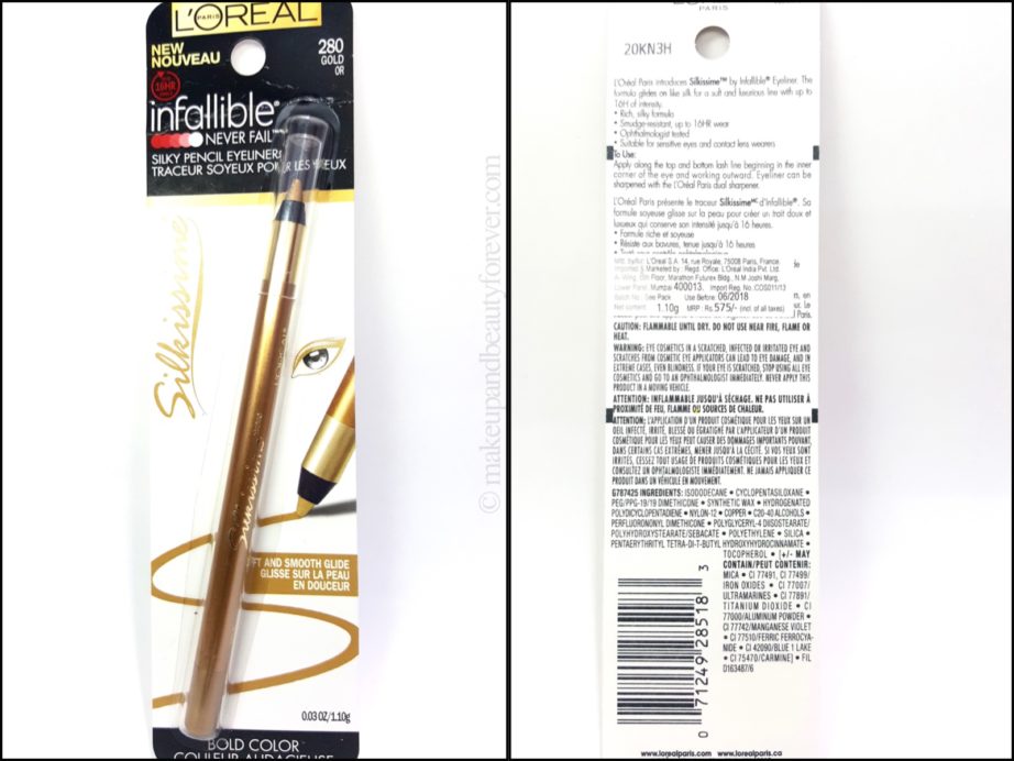 LOreal Infallible Silkissime Eyeliner Gold Review Swatches