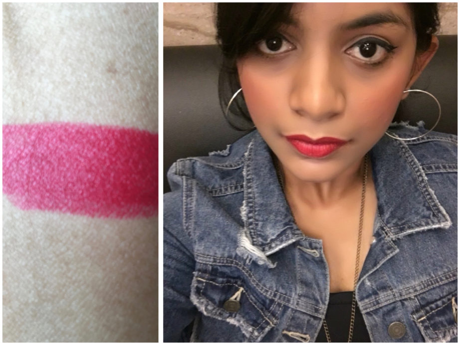 Maybelline Color Show Big Apple Red Lipstick Dare To Be Red M 210 Review Swatches on lips FOTD