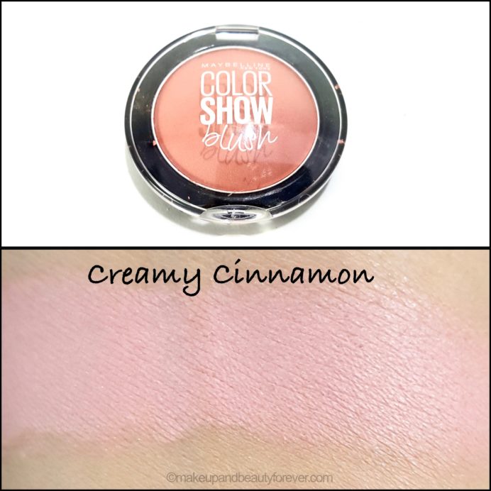 Maybelline Color Show Blush Creamy Cinnamon Review Swatches