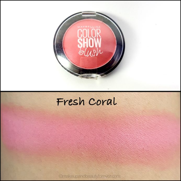 Maybelline Color Show Blush Fresh Coral Review Swatches