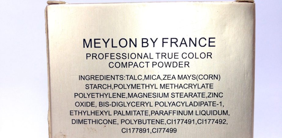Meylon Paris Compact Powder Review ingredients