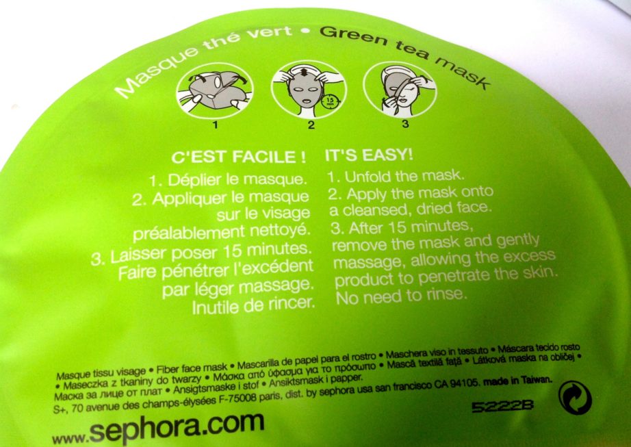 Sephora Green Tea Sheet Mask Review How to use