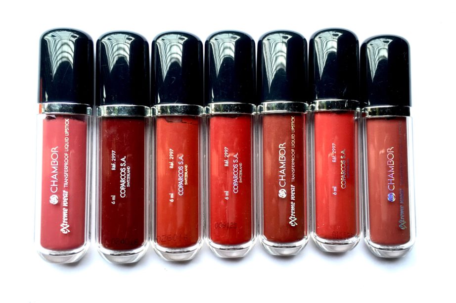 All Chambor Extreme Wear Transfer Proof Liquid Lipstick Shades Swatches Review