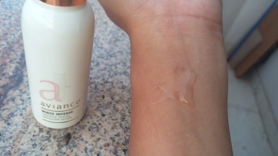 Aviance White Intense Radiance Revive Advanced Serum Review swatch