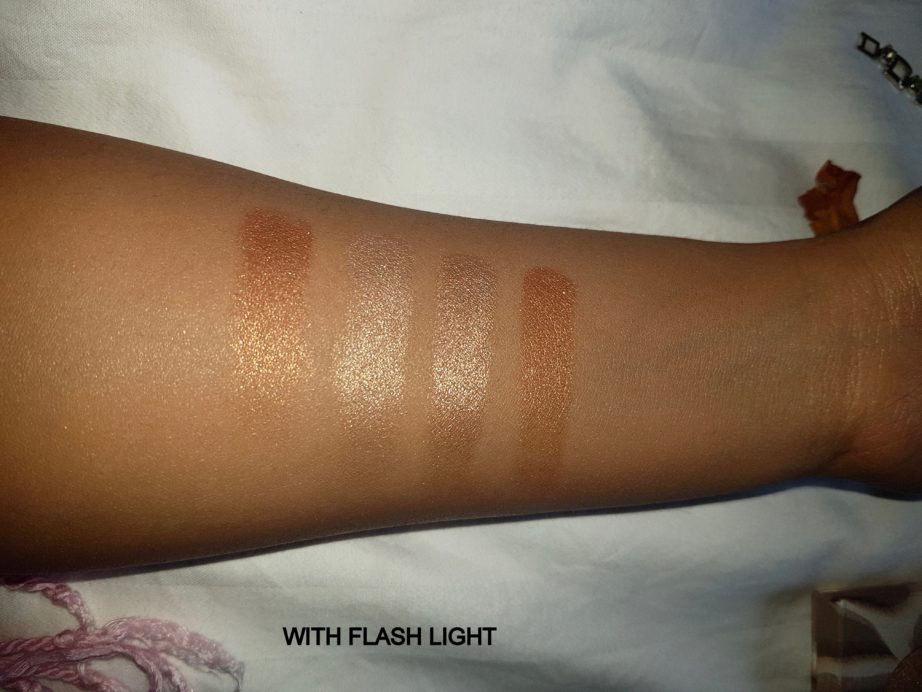 Bh Cosmetics Wild and Radiant Palette Review Swatches with flash
