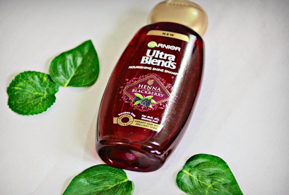 Garnier Ultra Blends Henna Blackberry Nourishing Shine Shampoo Review mbf blog