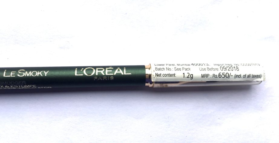 L’Oreal Color Riche Le Smoky Pencil Eyeliner Antique Green 209 Review Swatches price online