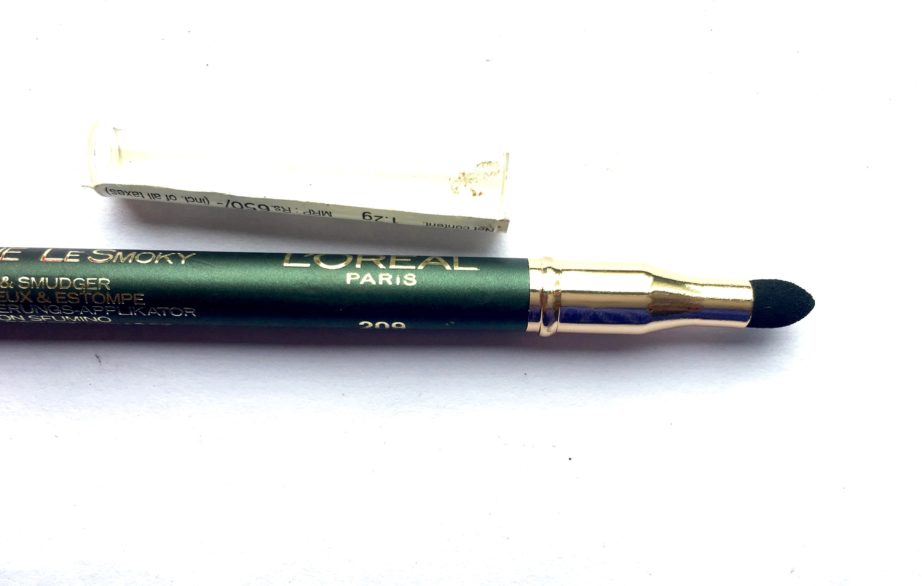 L’Oreal Color Riche Le Smoky Pencil Eyeliner Antique Green 209 Review Swatches smudger