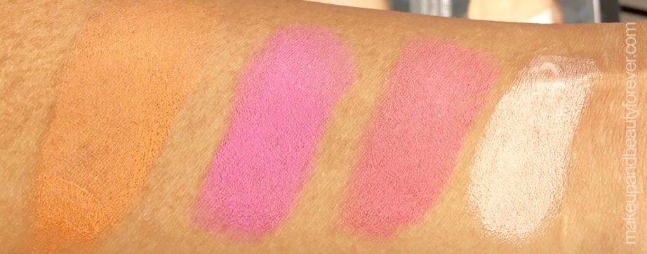 All Day Colorbar Lip & Cheek Color Blush Sticks Shades Review Swatches Orange Amber Pink Sugar Coral Rose Gold