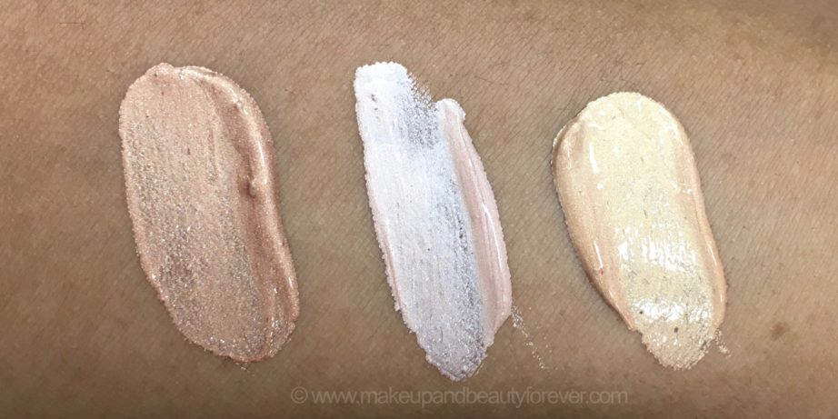 All Faces Ultime Pro Metaliglow Illuminator Opal Topaz Champagne liquid highlighter 3 Shades Review Swatches