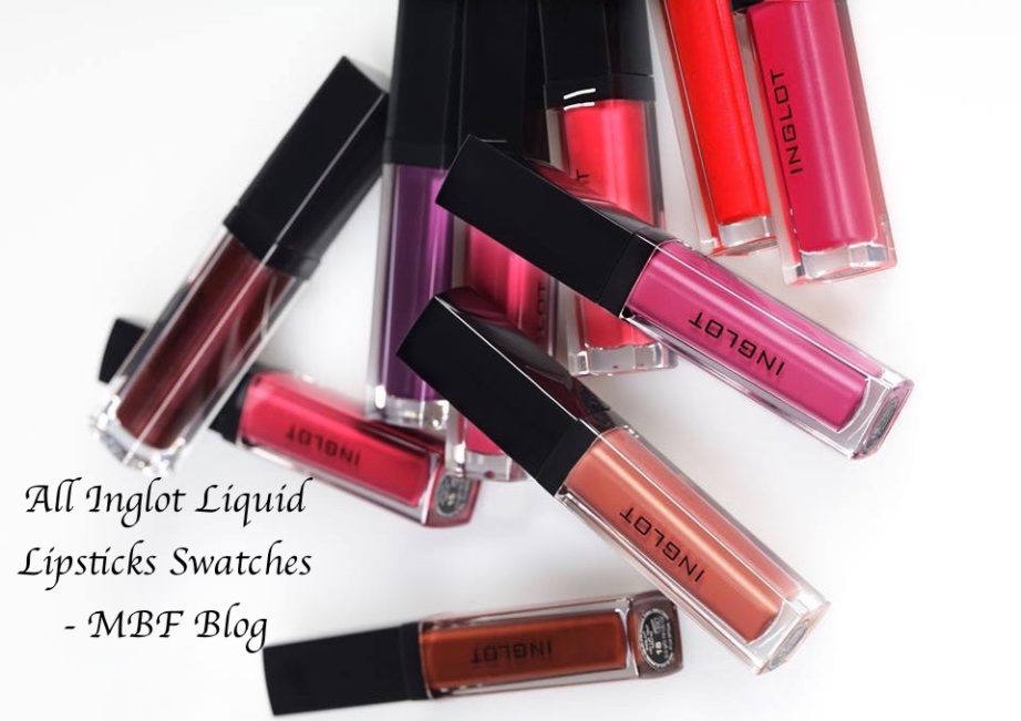 All Inglot HD Lip Tint Matte Liquid Lipsticks 10 Shades Review Swatches Shade No. 20, 18, 19, 12, 11, 15, 13, 14, 16, 17 blog mbf