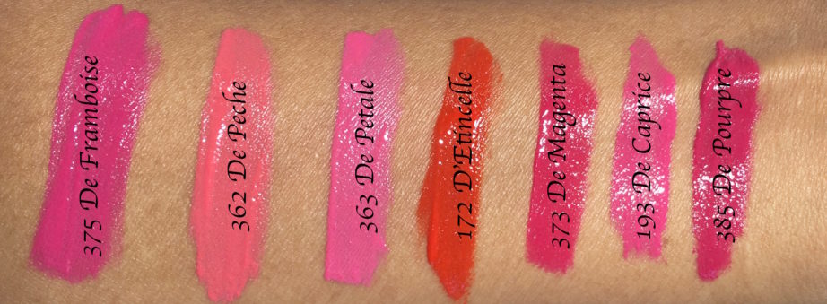 All Lancome L'Absolu Rouge Velours Matte Liquid Lipsticks Shades Review Swatches 172 193 362 363 373 375 385 mbf blog