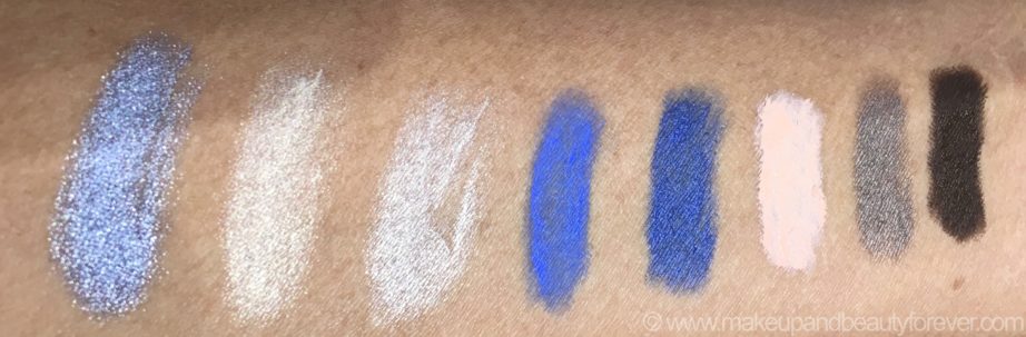 All MAC Pro Longwear Waterproof Colour Stick Eye Shadows Shades Review Swatches Iris Eyes Cremefilled Bleached Out Beige Frisky Blue Royally Sweet Praline Soft Steel Bitter Clove