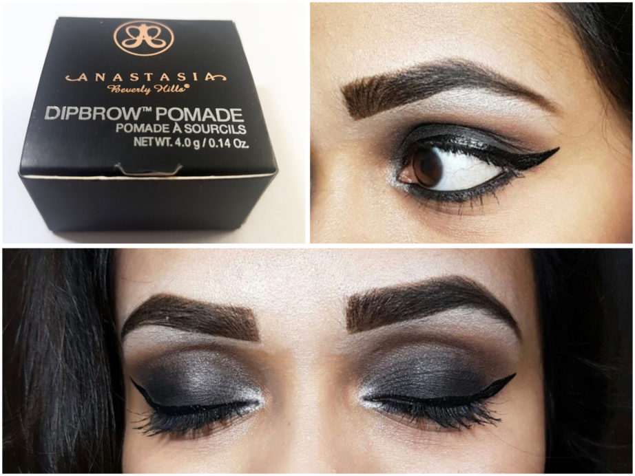 Anastasia Beverly Hills Dipbrow Pomade Review Swatches on eye brows makeup look mbf