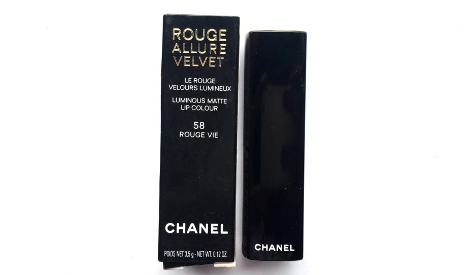 Chanel Rouge Allure Velvet Luminous Matte Lip Colour 58 Rouge Vie Review Swatches mbf