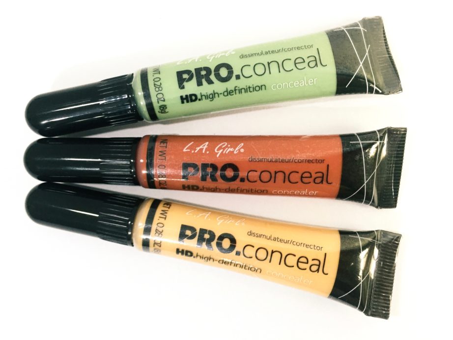 L A Girl Pro Conceal HD Orange Green Yellow Correctors Review Swatches Demo