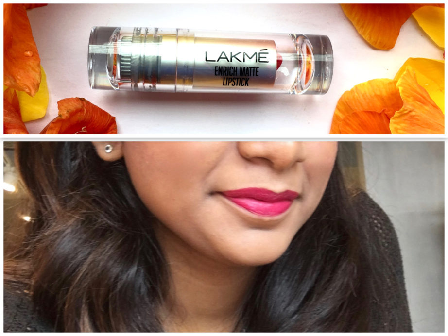 Lakme Enrich Matte Lipstick PM 15 Review Swatches on Lips