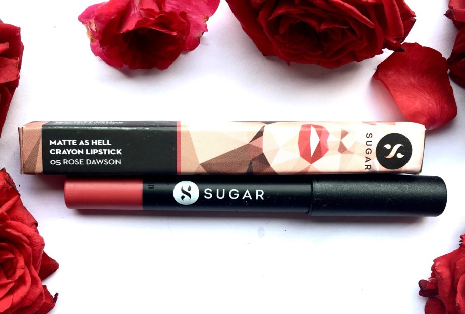 SUGAR Matte As Hell Crayon Lipstick Rose Dawson 05 Review Swatches mbf blog