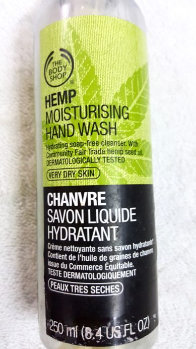 The Body Shop Hemp Moisturizing Hand Wash Review front focus