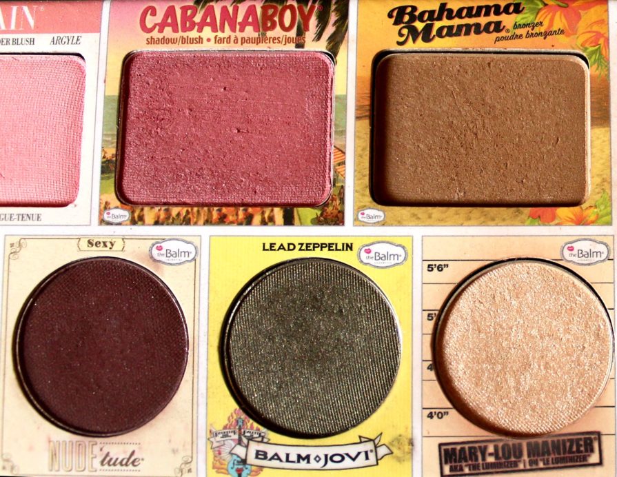 In the Balm of Your Hand Palette Review Swatches Cabana Boy Bahama Mama Nudetude Sexy Balm Jovi Mary Lou Manizer