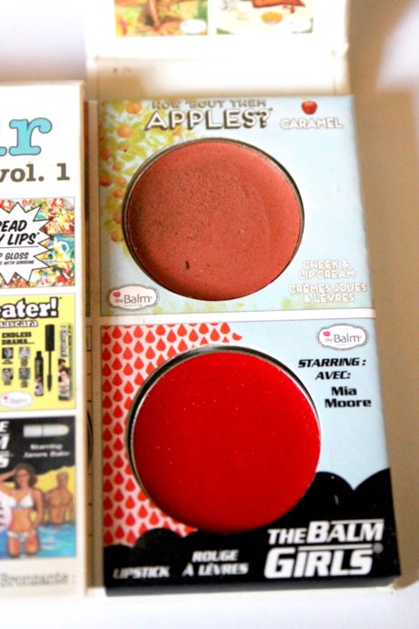 In the Balm of Your Hand Palette Review Swatches Caramel Cream Cheek Stain Mia Moore Cream Lip Stain