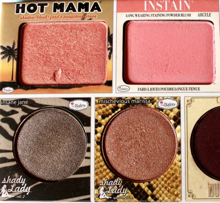 In the Balm of Your Hand Palette Review Swatches Hot Mama Instain Shadey Lady Insane Jane Mischevious Marissa