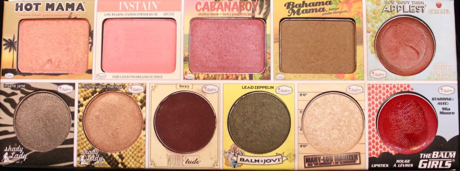 In the Balm of Your Hand Palette Review Swatches all blushes highlighter lipstick lip stain