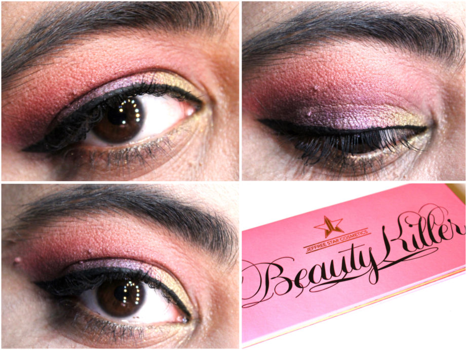 Jeffree Star Beauty Killer Palette Review Swatches MBF Eye makeup Look